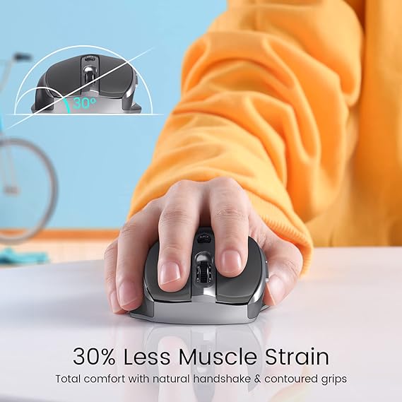 Wireless Mouse, D-09 Computer Mouse USB Cordless Mice for Laptop, Ergo Grips, Lightspeed 5-Level 2400 DPI - Image 3